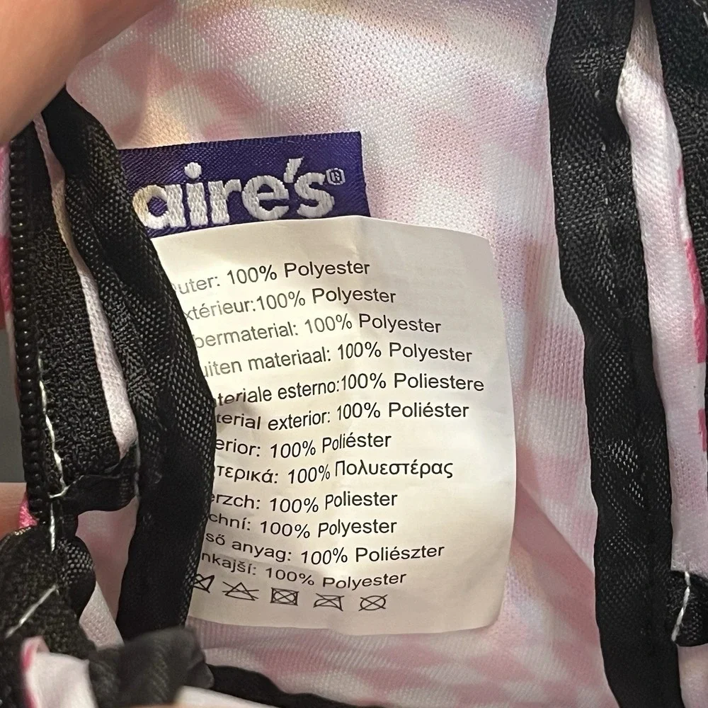 Claire's Pink Checkered Mini Backpack Clip Coin Purse Keychain Bag Clean 6